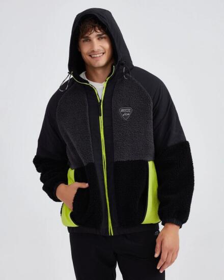 Skechers M Outdoor Fleece Full Zip Sherpa SİYAH Erkek Polar - 5