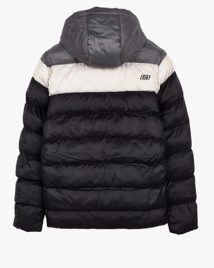 Skechers M Outerwear Colorblock Padded Jacket SİYAH Erkek Mont - 2