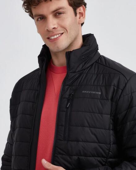 Skechers M Panel Turtle Neck Jacket SİYAH Erkek Mont - 8