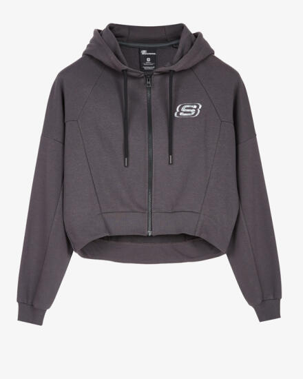 Skechers Mid Weight Fleece W Full Zip Sweatshirt Antrasit Kadın Eşofman Üstü - 5