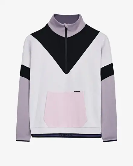 Skechers W 2XI-Lock Color Block Half Zip Sweatshirt Gri Kadın Sweatshirt - 7