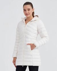 Skechers W Essential Maxi Length Hooded Jacket BEYAZ Kadın Mont - 2