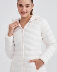 Skechers W Essential Maxi Length Hooded Jacket BEYAZ Kadın Mont - 5