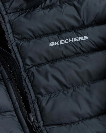 Skechers W Essentil Midi Lenght Hooded Jacket SİYAH Kadın Mont S212276-001 - 8