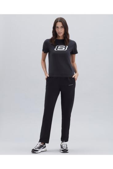 Skechers W Graphic Tee Big Logo T-Shirt SİYAH Kadın Tshirt S221508-001 - 1