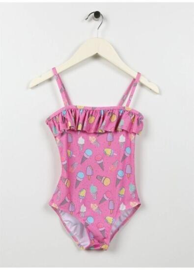 SlipStop Glace Swimsuit Pembe Çocuk Mayo - 1