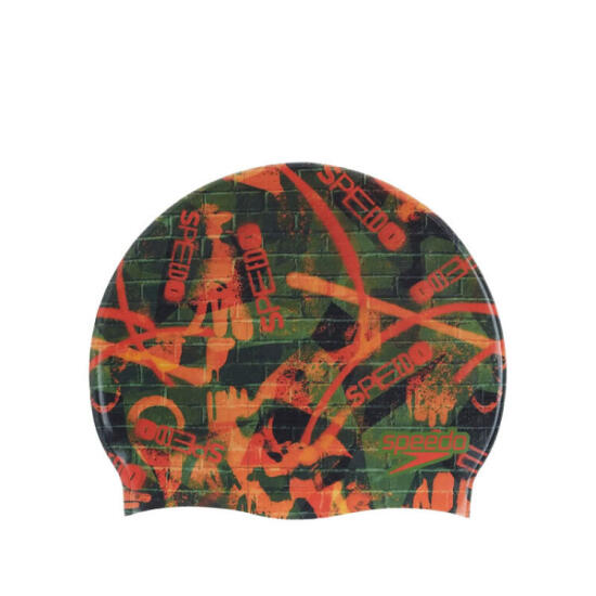 Speedo SPEEDO DIGITAL PRINTED CAP AU GRN/ORNG Yeşil Unisex Bone - 1