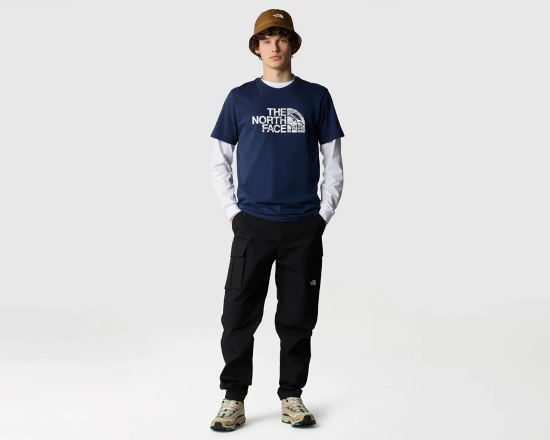 The North Face M S/S WOODCUT DOME TEE LACİVERT Erkek Tshirt - 4