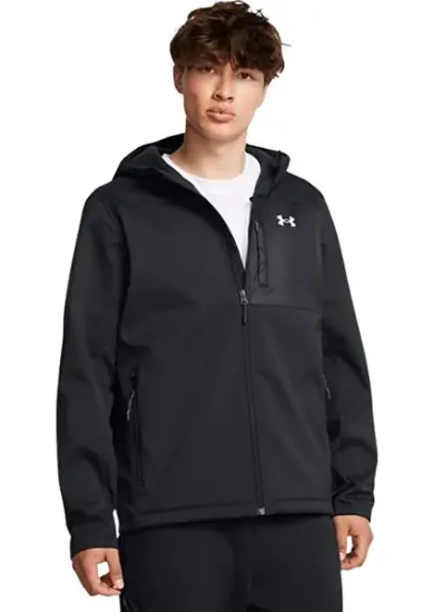 Under Armour Shield Hooded Jacket Siyah-Beyaz Erkek Mont - 1